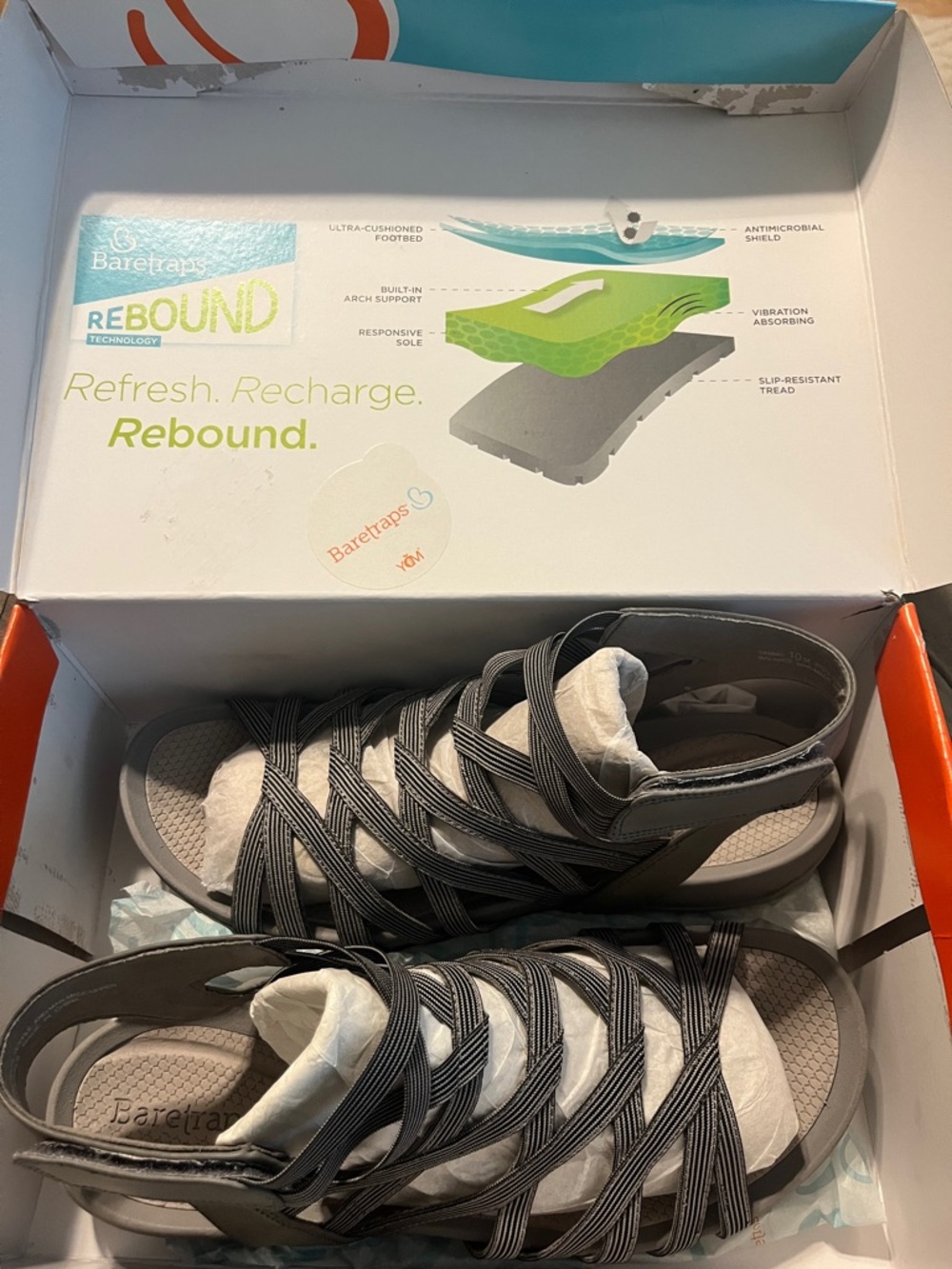 NWT BareTraps Sz 10 Sammie Sandals Grey - Picture 4 of 14